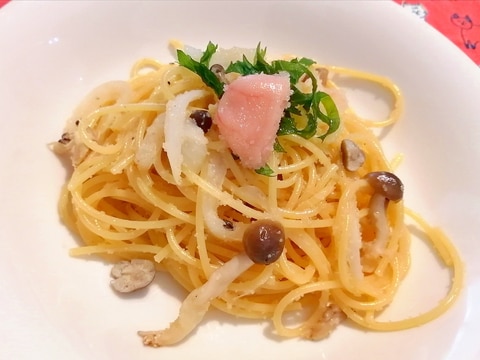 大葉香る♪たらこ・明太子パスタ（しめじ&玉ねぎ入）